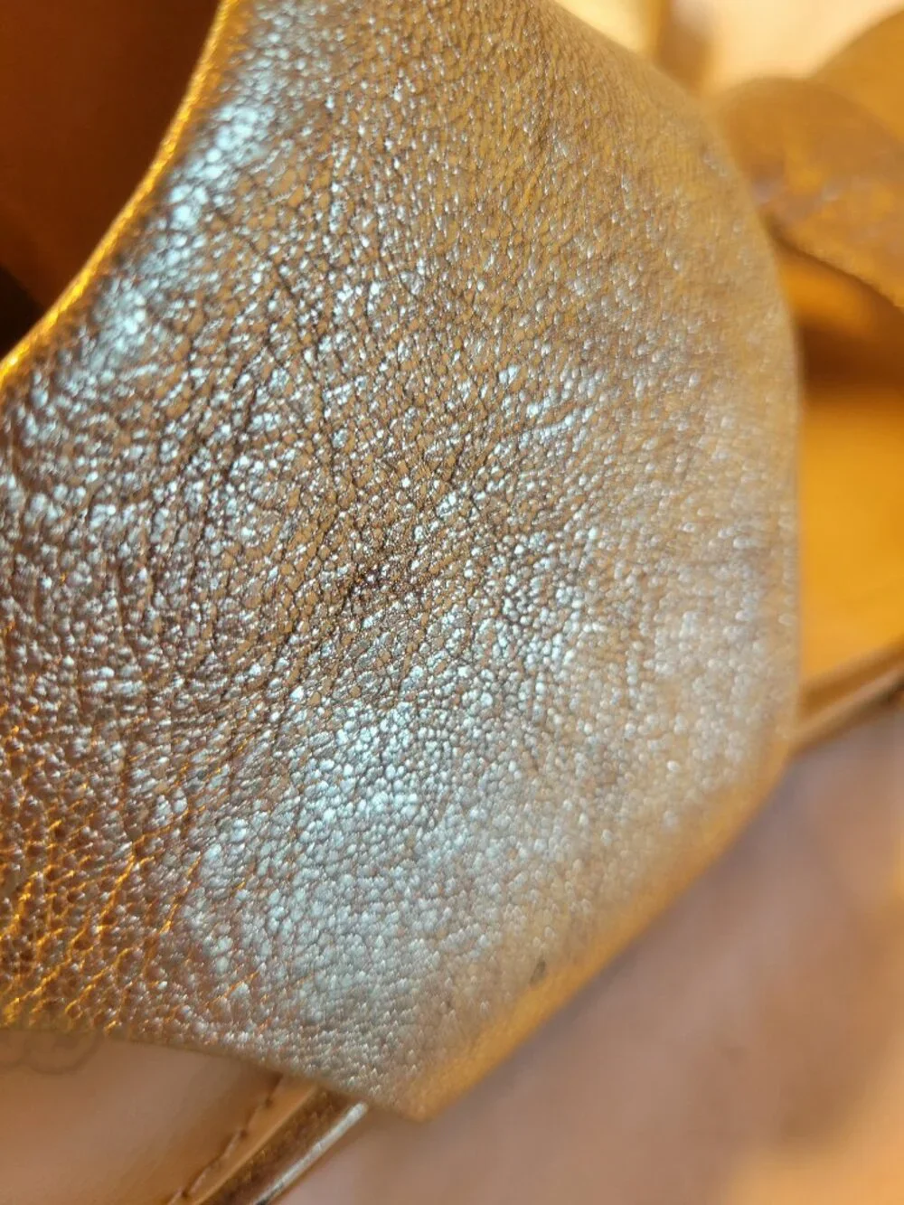 Isola Ravenna Metallic Gold Leather Block Heel Sandals Size 9.5